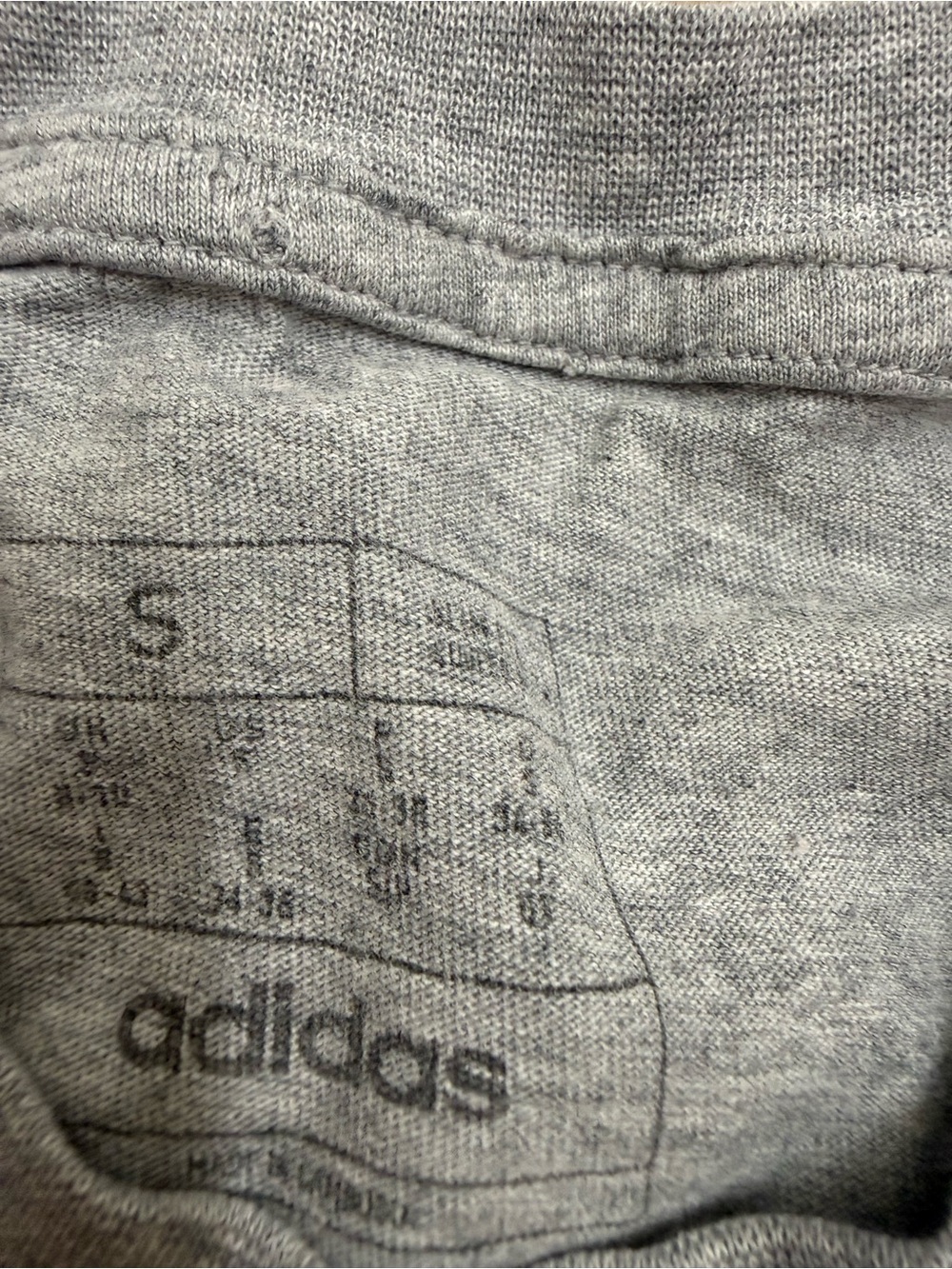 adidas Gray Tee with White Shoulder Stripes - Picture 3 of 3